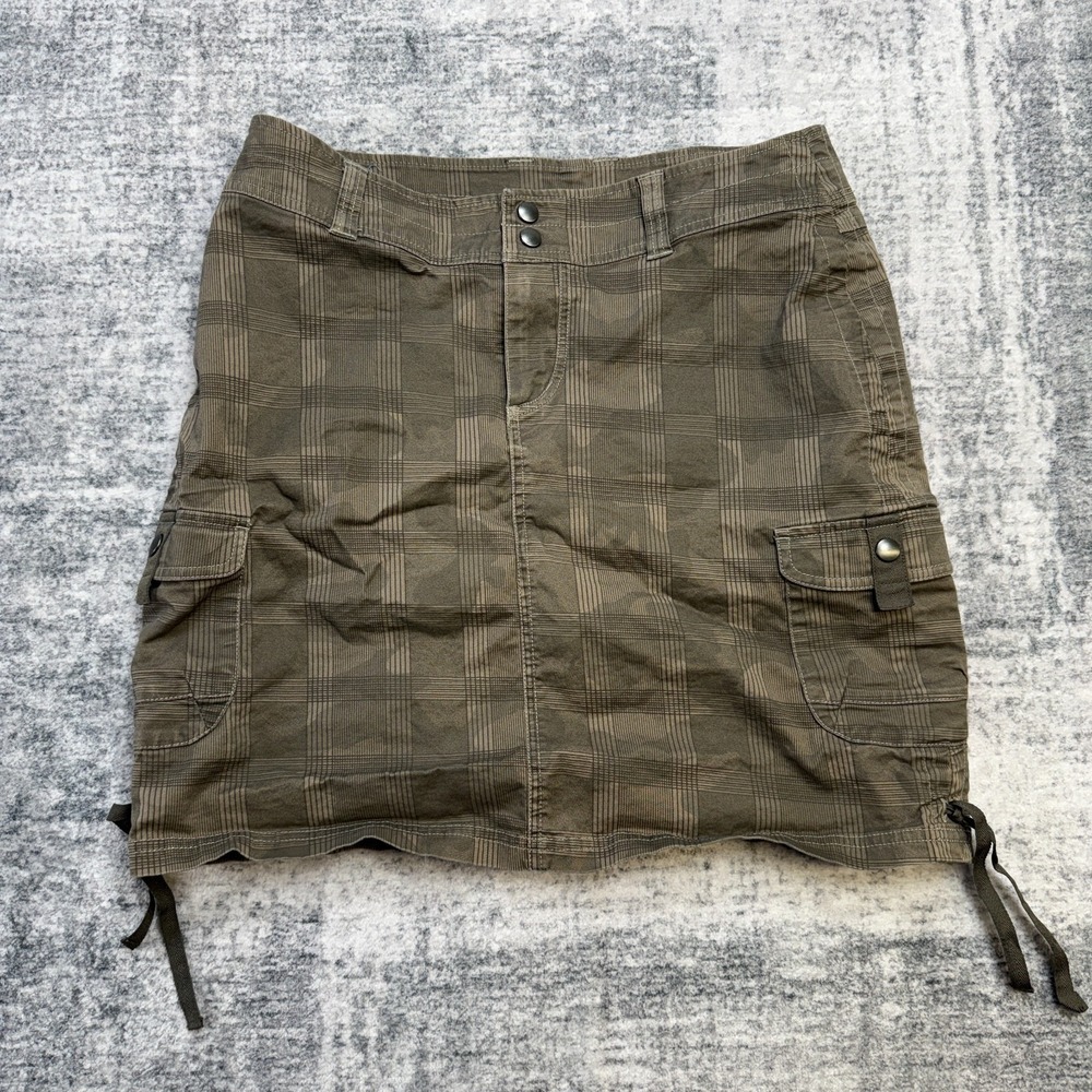 Kuhl Katerina Skirt Womens 6 Brown Plaid Camo Utility Gorpcore Hiking Travel